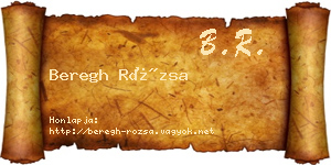 Beregh Rózsa névjegykártya